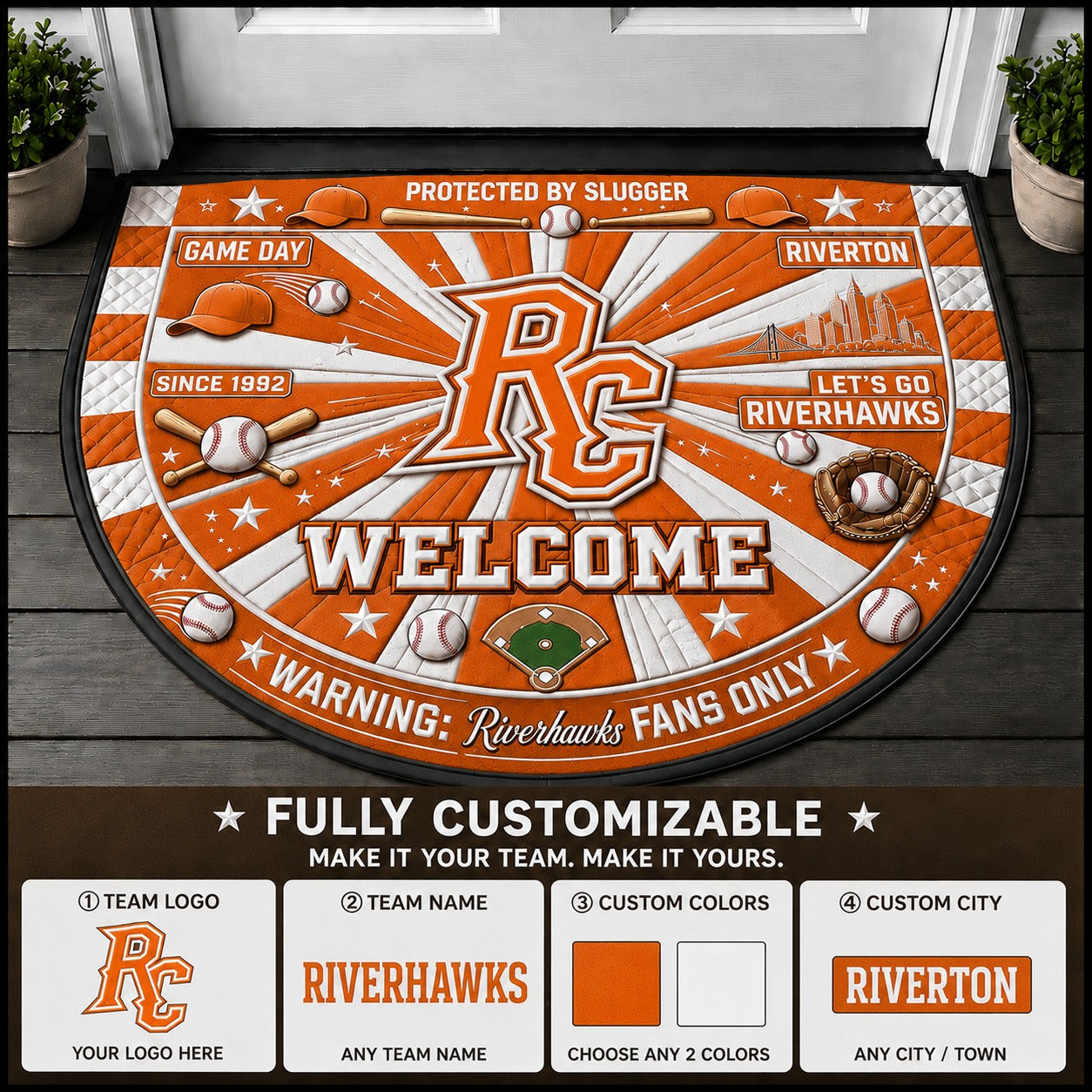 Orange / White