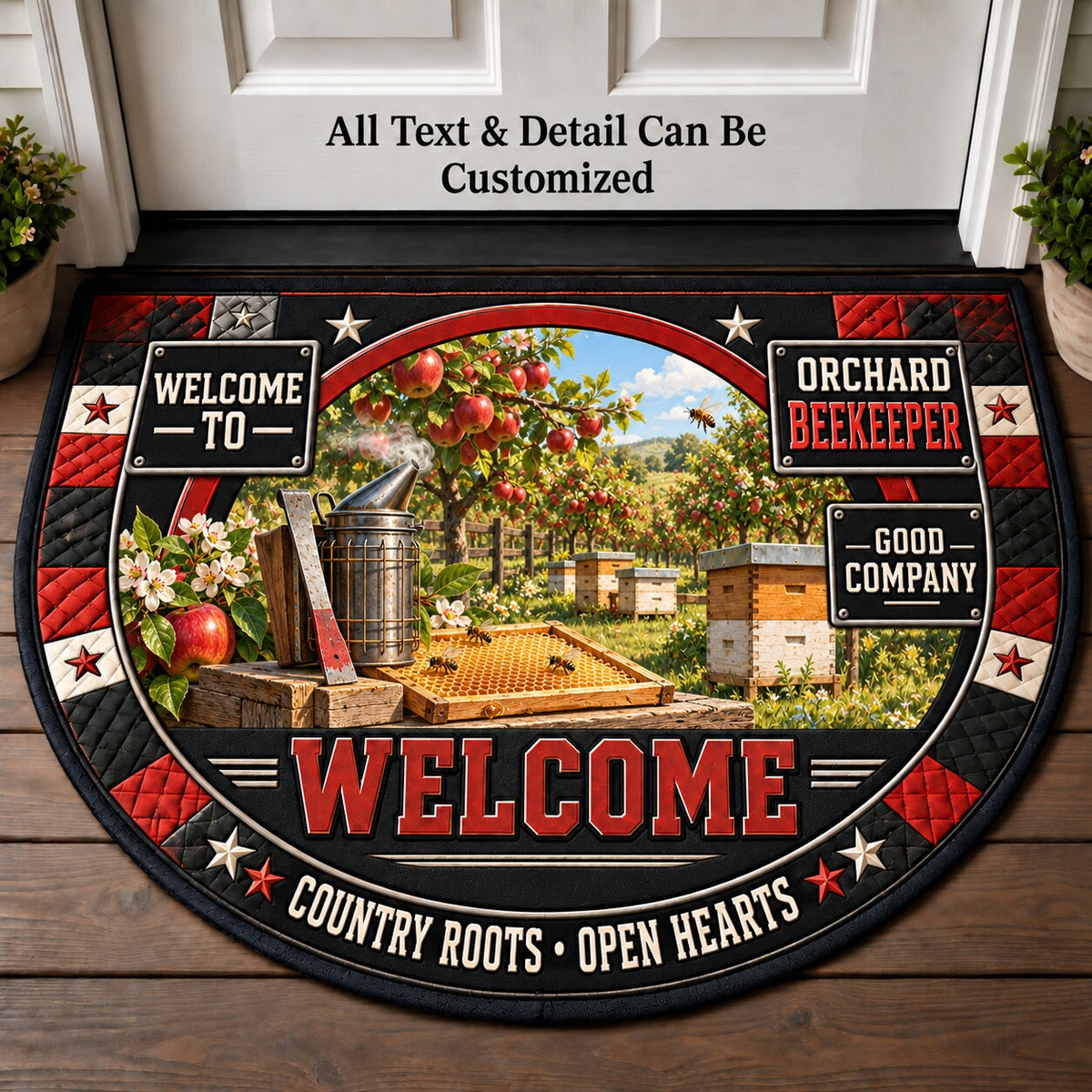 Orchard Beekeeper Personalized Half Round Mat | 5To9Vibe