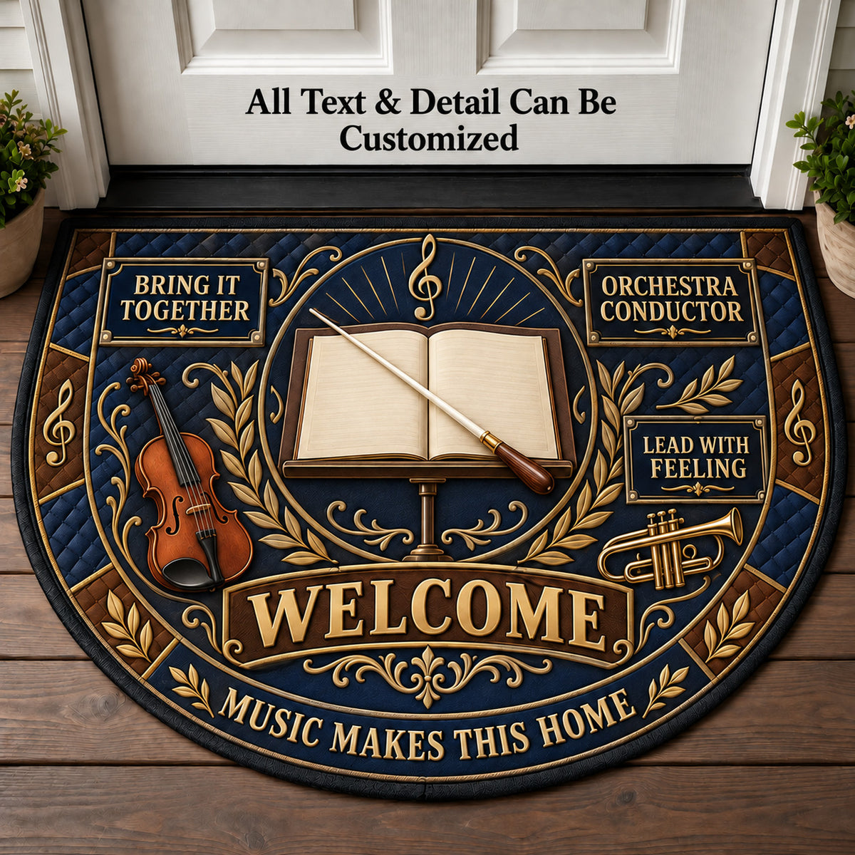 Orchestra Conductor Personalized Half Round Mat | 5To9Vibe