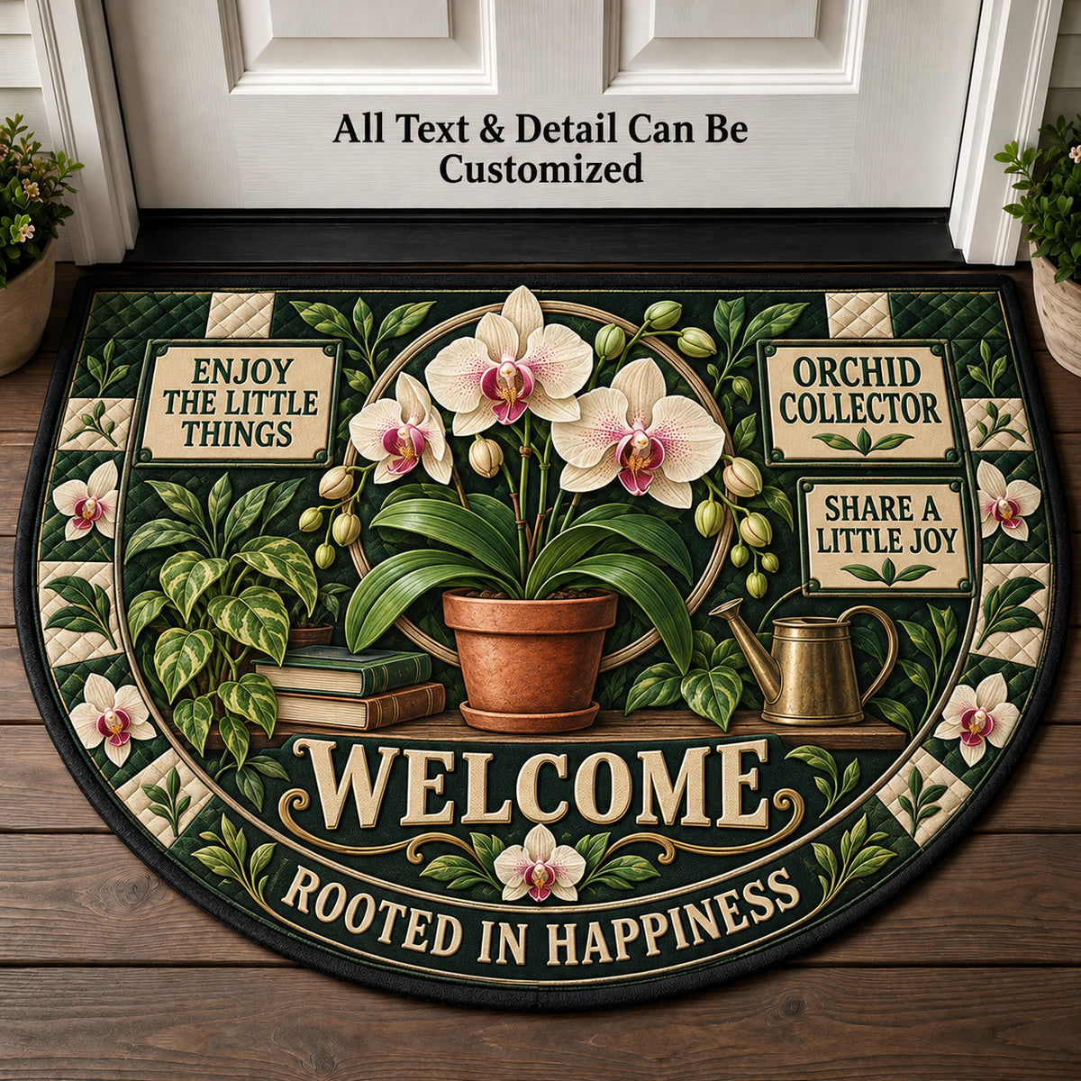 Orchid Collector Personalized Half Round Mat | 5To9Vibe