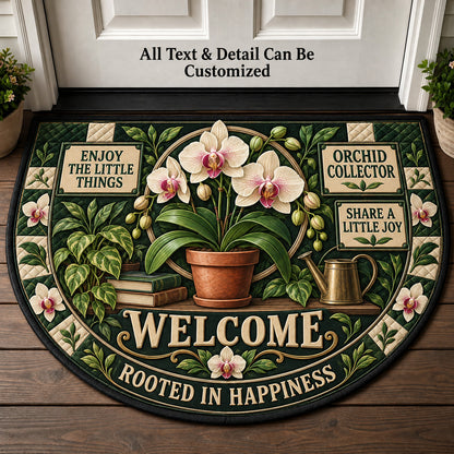 Orchid Collector Personalized Half Round Mat | 5To9Vibe