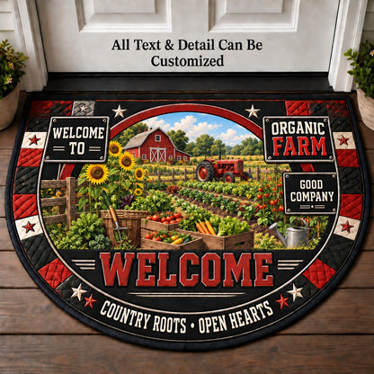 Organic Farm Personalized Half Round Mat | 5To9Vibe
