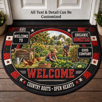 Organic Homestead Personalized Half Round Mat | 5To9Vibe