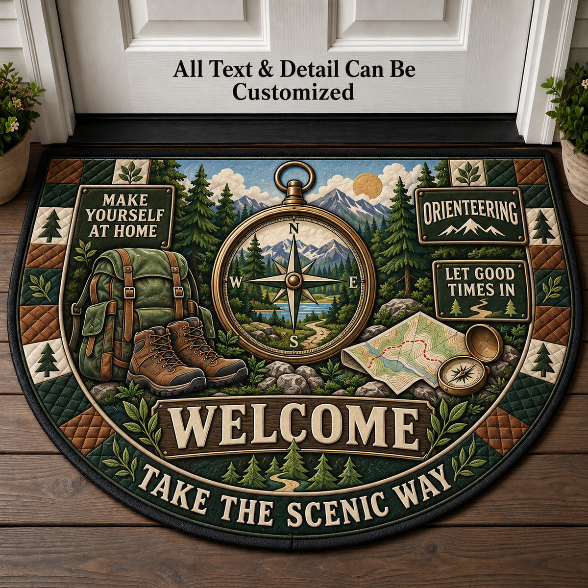 Orienteering Personalized Half Round Mat | 5To9Vibe