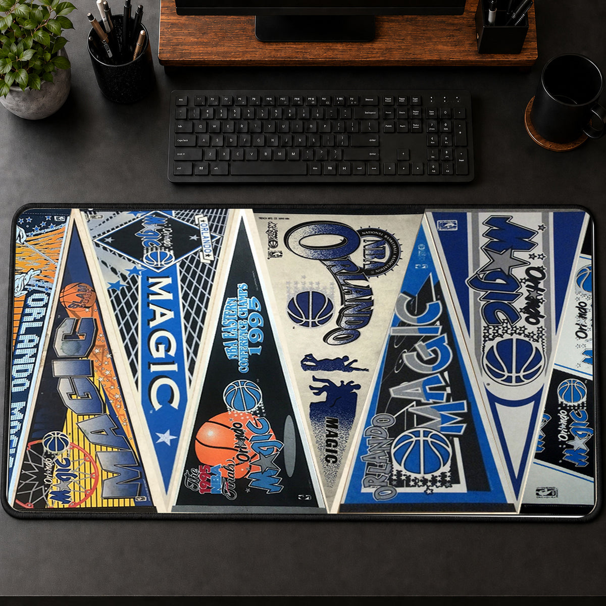 All Basketball Teams Vintage Pennant Anniversary For Fans Desk Mat Mouse Pad Trending - 5to9vibe