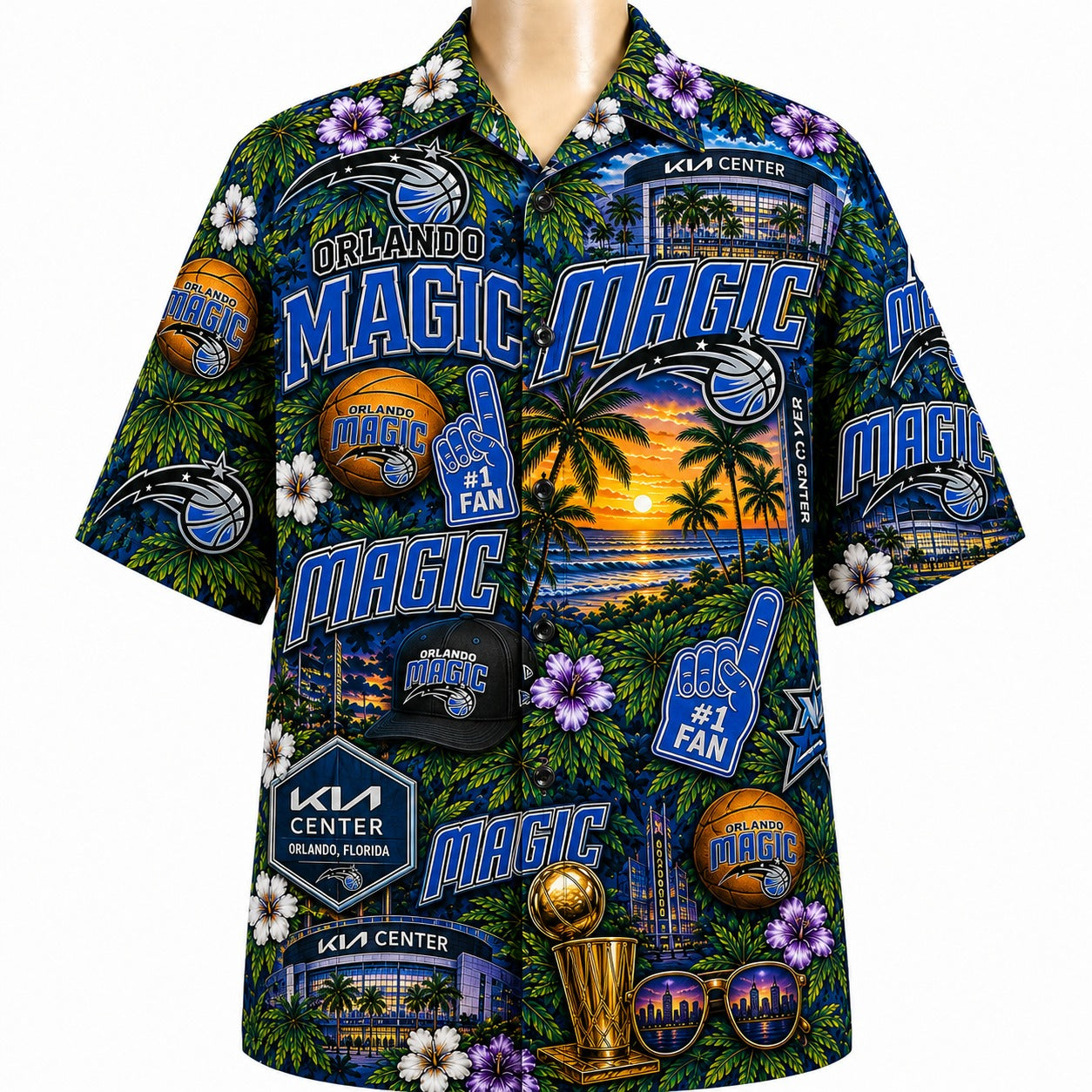 All Basketball Teams Tropical Sunset Paradise Pattern Vibe Summer Party Button-Up Unisex Hawaiian Shirt For Men and Women