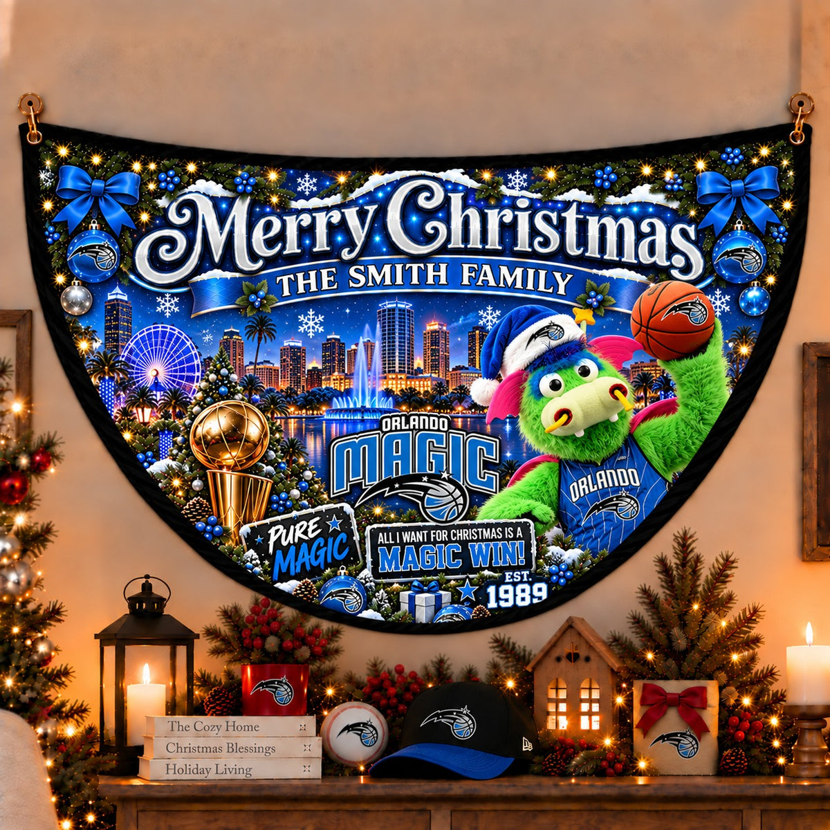 All Basketball Teams Personalized Christmas Night Bunting Flag - 5to9vibe