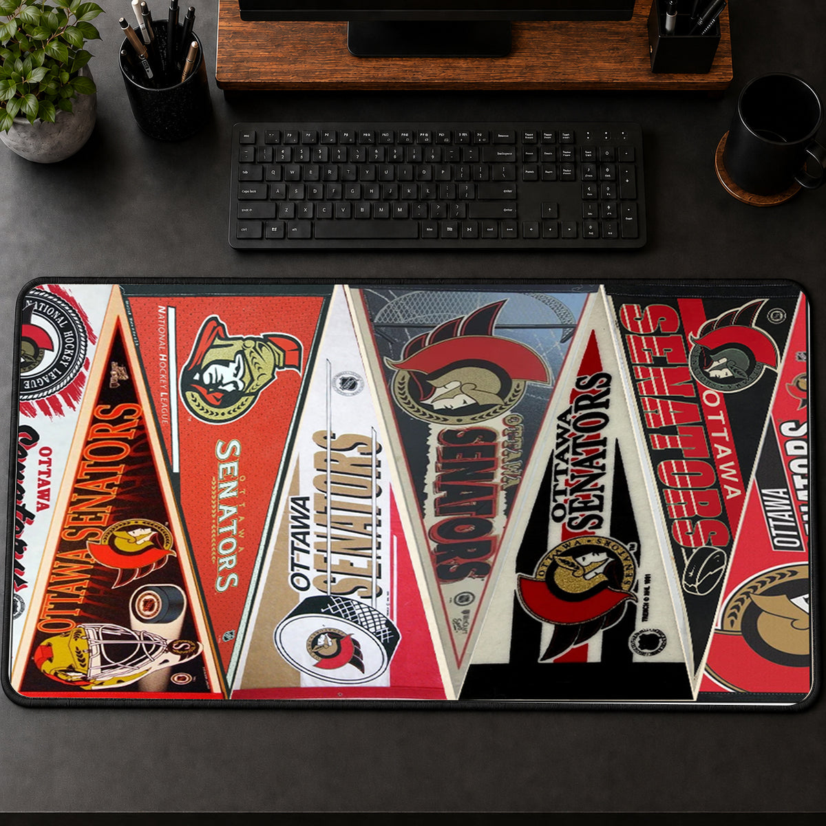 All Hockey Teams Vintage Pennant Anniversary For Fans Desk Mat Mouse Pad Trending - 5to9vibe