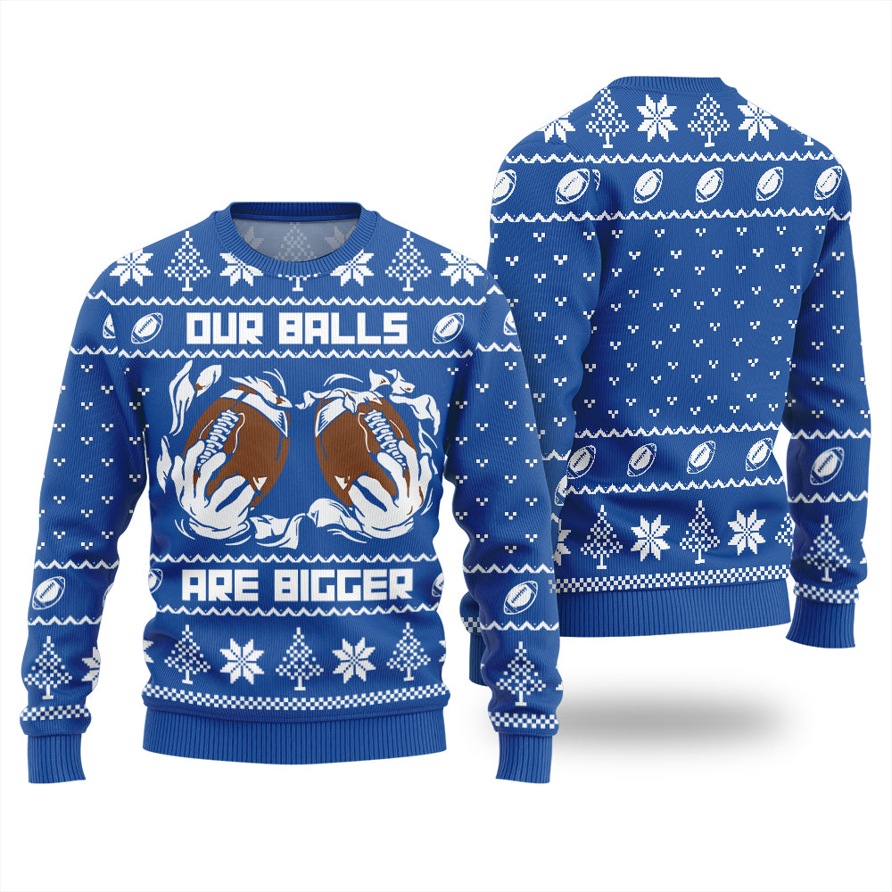 Our Balls Are Bigger Football Ugly Xmas Sweater