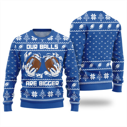 Our Balls Are Bigger Football Ugly Xmas Sweater