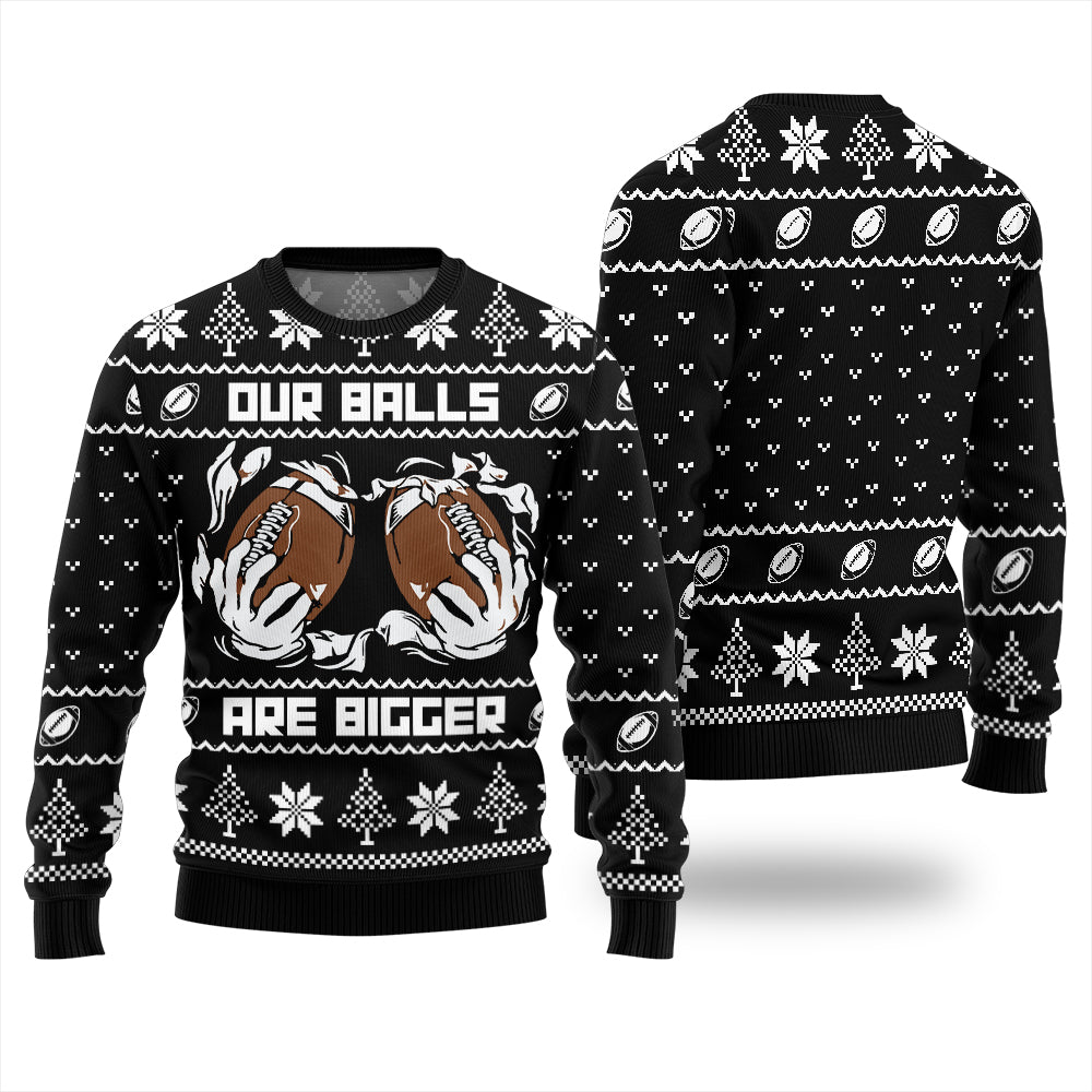Our Balls Are Bigger Football Ugly Xmas Sweater