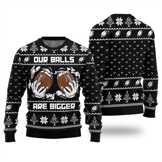 Our Balls Are Bigger Football Ugly Xmas Sweater