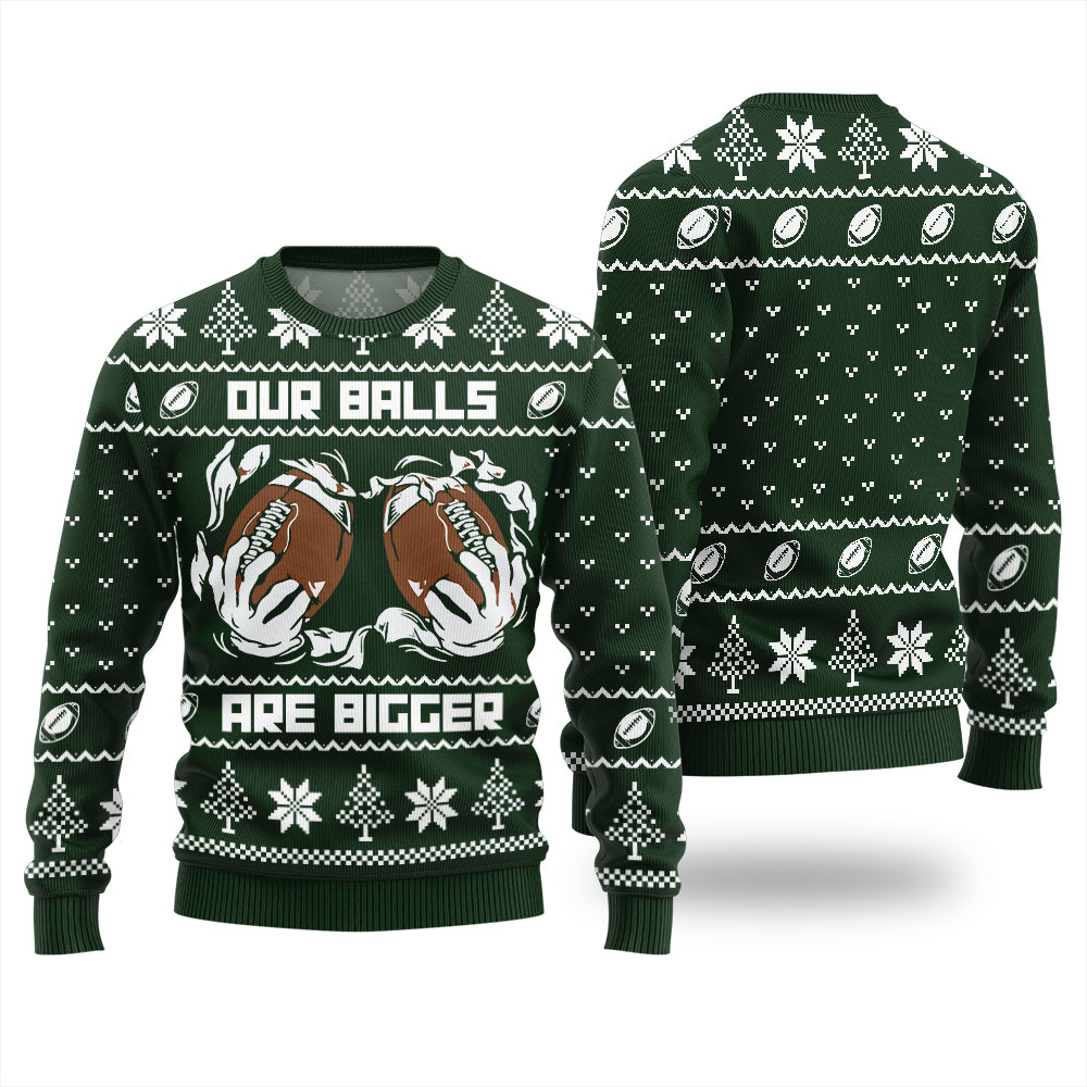 Our Balls Are Bigger Football Ugly Xmas Sweater
