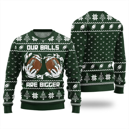 Our Balls Are Bigger Football Ugly Xmas Sweater