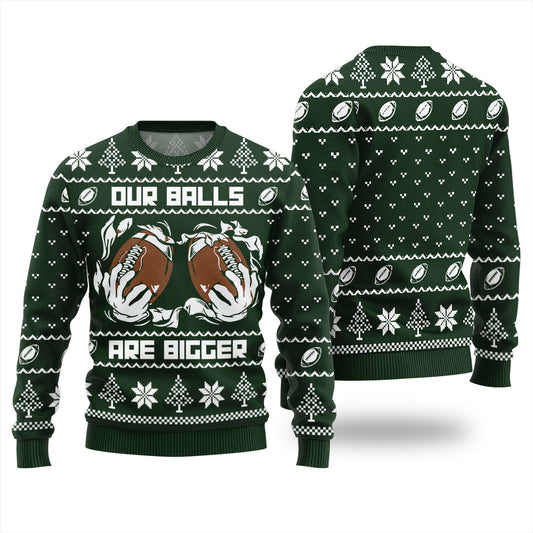 Our Balls Are Bigger Football Ugly Xmas Sweater