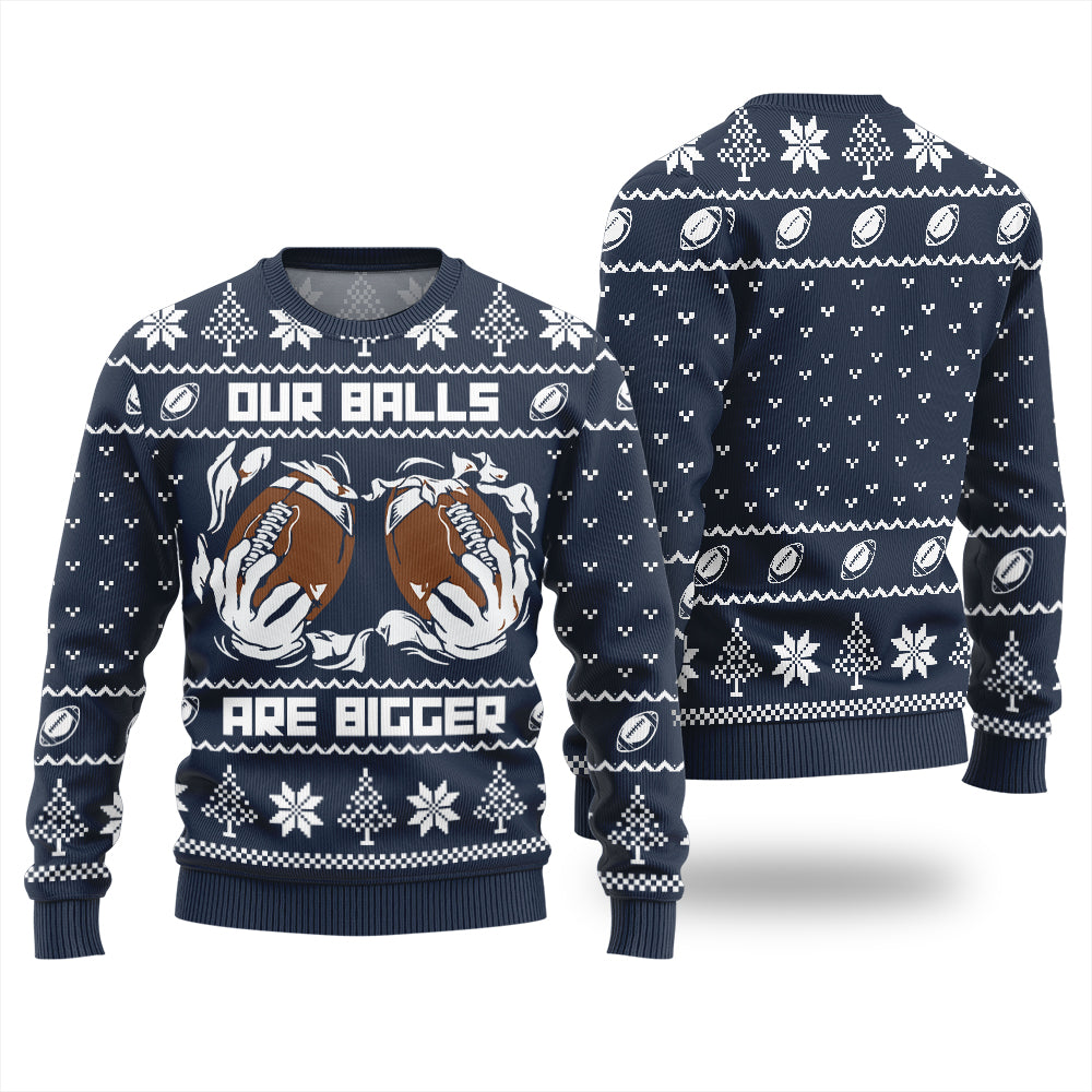 Our Balls Are Bigger Football Ugly Xmas Sweater
