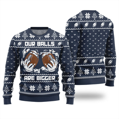 Our Balls Are Bigger Football Ugly Xmas Sweater