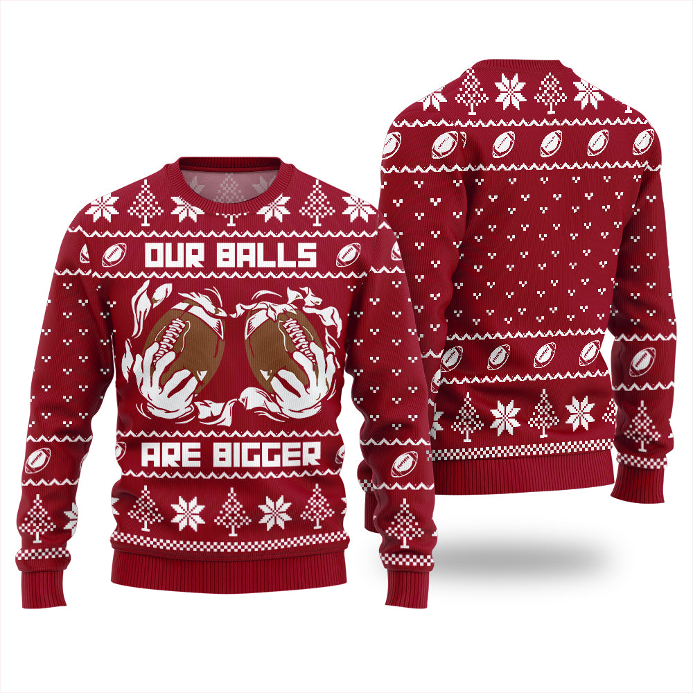 Our Balls Are Bigger Football Ugly Xmas Sweater