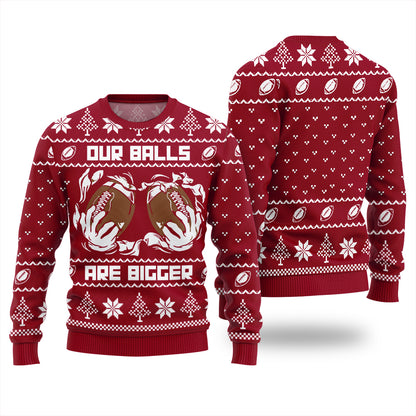 Our Balls Are Bigger Football Ugly Xmas Sweater
