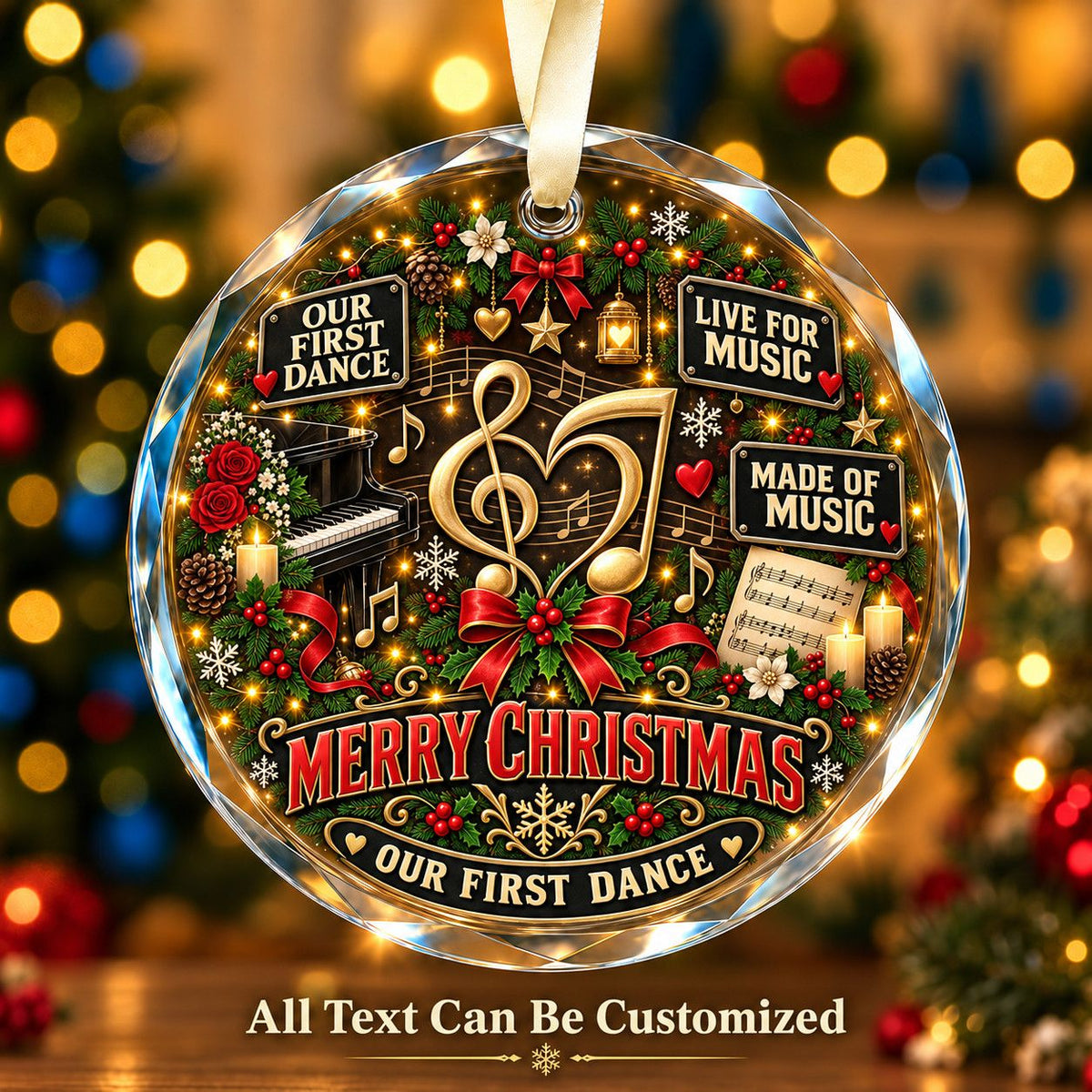 Our First Dance Personalized Glass Ornament | 5To9Vibe