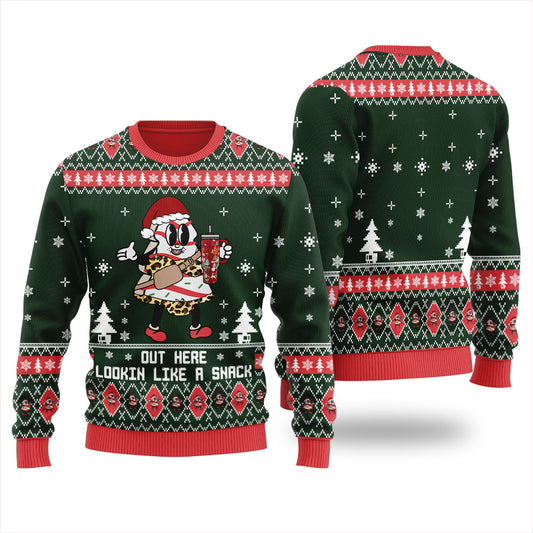 Out Here Lookin Like A Snack Christmas Tree Cake Ugly Sweater