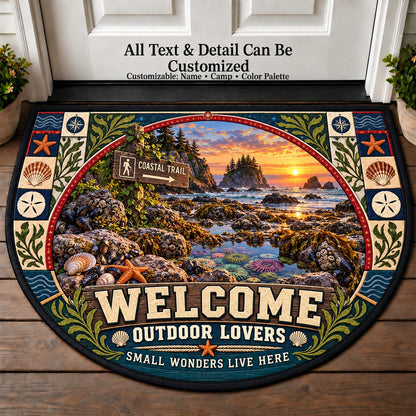 Coastal Tidepool - Outdoor Lovers Personalized Half Round Mat | 5To9Vibe