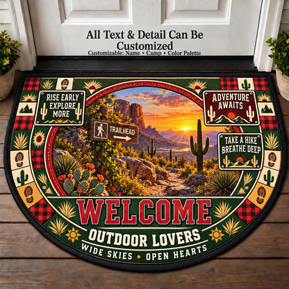 Desert Sunset - Outdoor Lovers Personalized Half Round Mat | 5To9Vibe