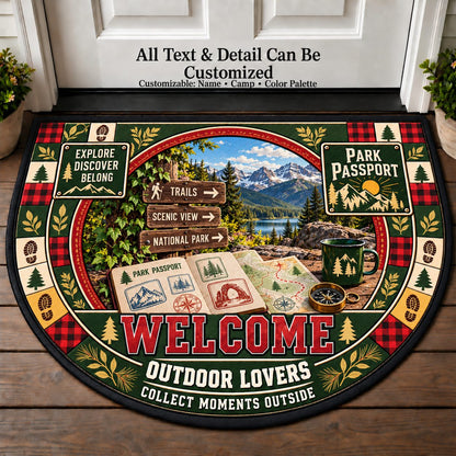 Park Passport - Outdoor Lovers Personalized Half Round Mat | 5To9Vibe