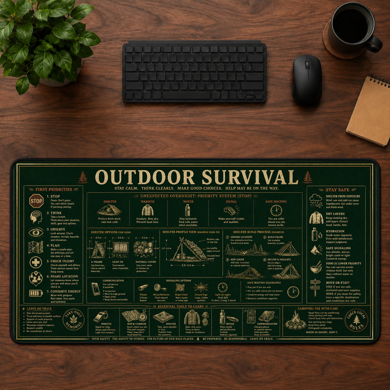 Outdoor Survival Desk Mat Mouse Pad | 5To9Vibe