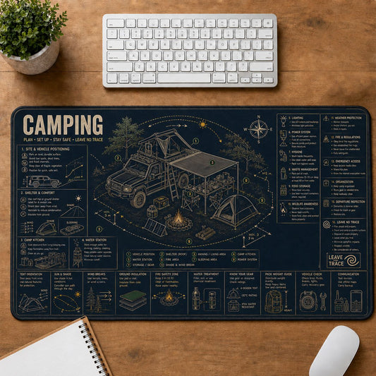 Overlanding Camping Mobile Adventure Systems Guide Desk Mat | 5To9Vibe