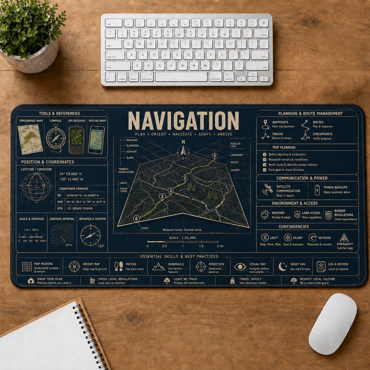 Overlanding Navigation Mobile Adventure Systems Guide Desk Mat | 5To9Vibe