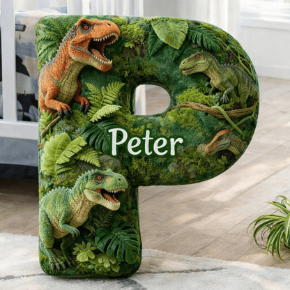 Dino and Princess Pillow Custom Name Gift  For Girls, Boys Irregular-Shaped Pillow Custom