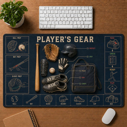 Player's Gear Blueprint Desk Mat | 5To9Vibe