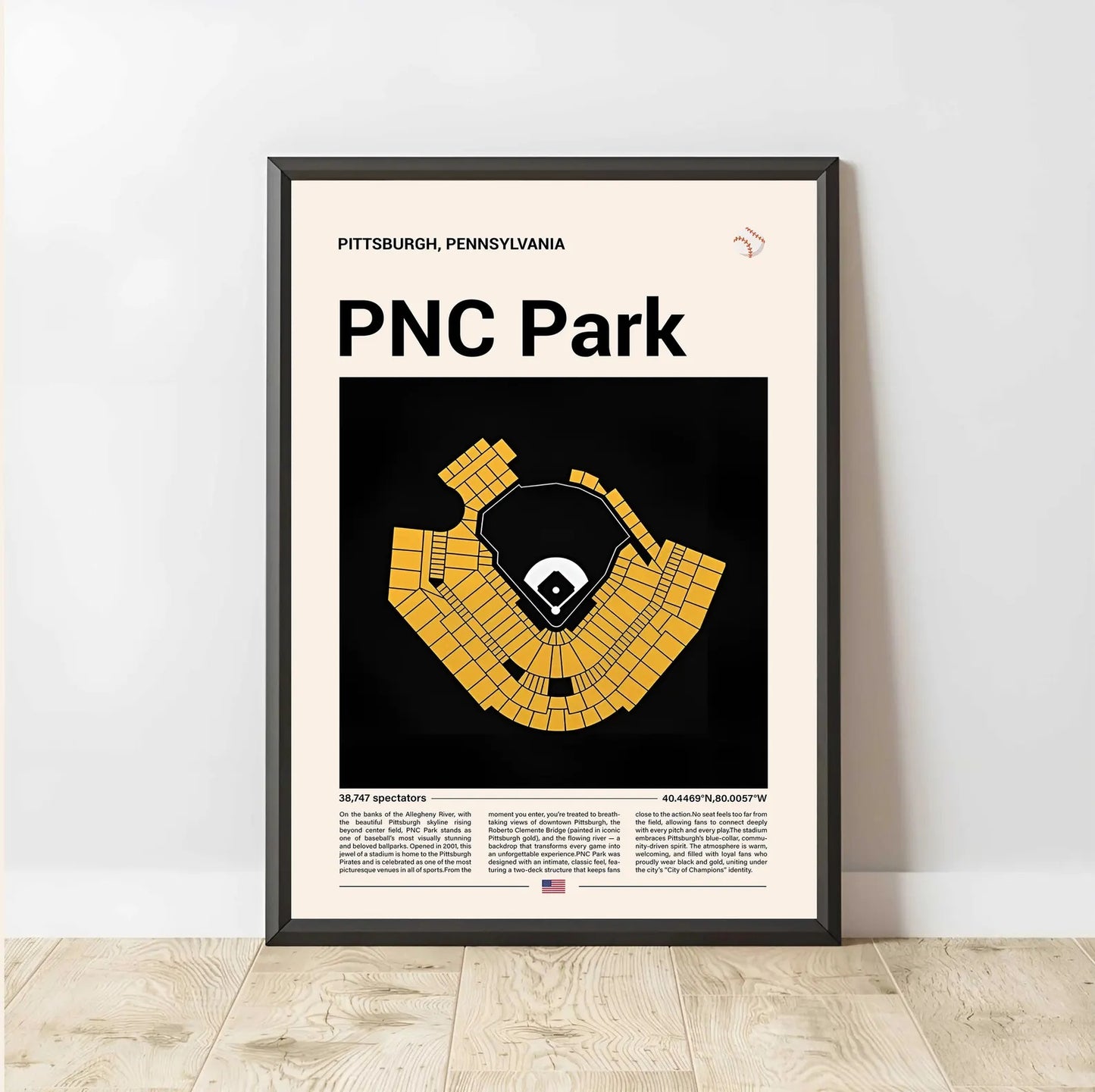Baseball Stadium Seating Diagram - Vertical Poster - 5to9vibe