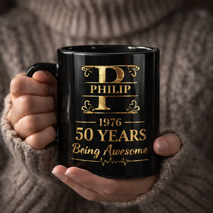 11oz Ceramic Mug Age personalized name, year, letter for birthday - 11oz Ceramic Mug Hot Sale