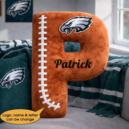 Football Pillow Custom Name and Logo All Teams 2 Irregular-Shaped Pillow Custom