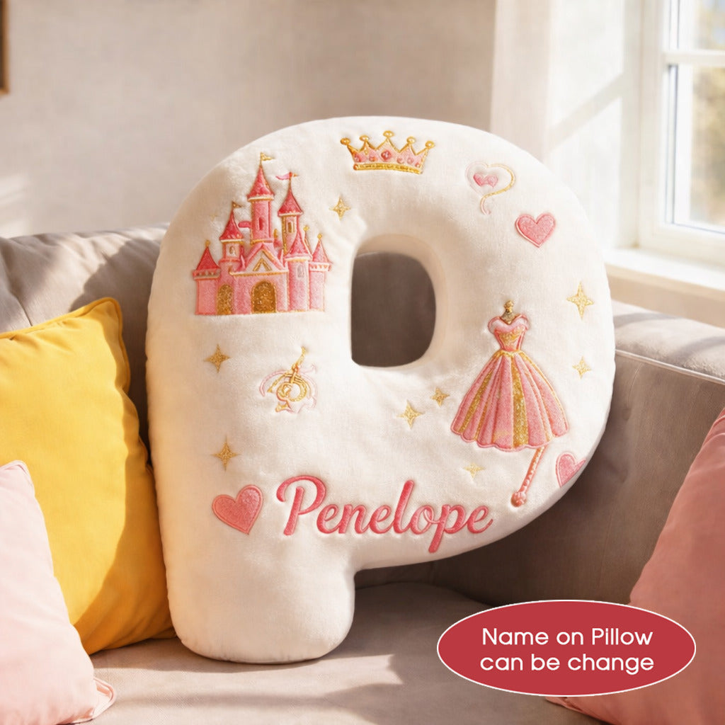 Dino and Princess Pillow Custom Name Gift  For Girls, Boys Irregular-Shaped Pillow Custom