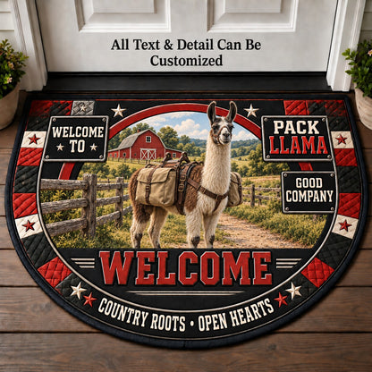 Pack Llama Personalized Half Round Mat | 5To9Vibe