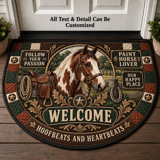 Paint Horse Lover Personalized Half Round Mat | 5To9Vibe