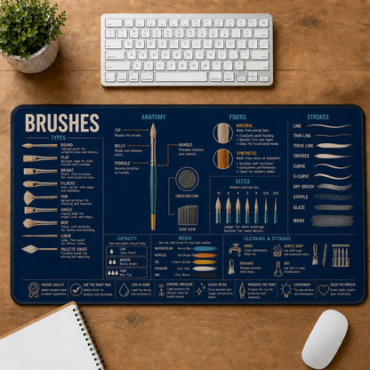 Painting Brushes Desk Mat | 5To9Vibe