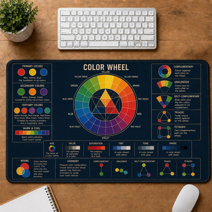 Painting Color Wheel Desk Mat | 5To9Vibe