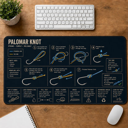 Palomar Knot Fishing Field Guide Desk Mat | 5To9Vibe