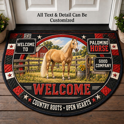 Palomino Horse Personalized Half Round Mat | 5To9Vibe