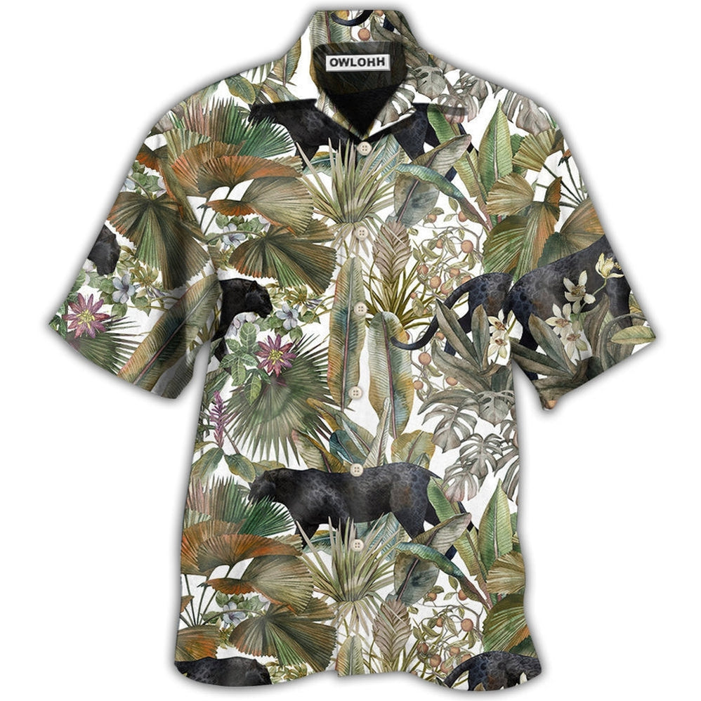 Hawaiian Shirt / Adults / S Panther Tropical Leaf - Hawaiian Shirt 