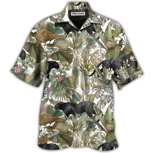 Hawaiian Shirt / Adults / S Panther Tropical Leaf - Hawaiian Shirt 
