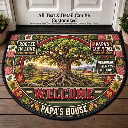 Papa's Family Tree Personalized Half Round Mat | 5To9Vibe