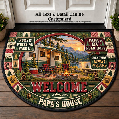 Papa's RV Road Trips Personalized Half Round Mat | 5To9Vibe