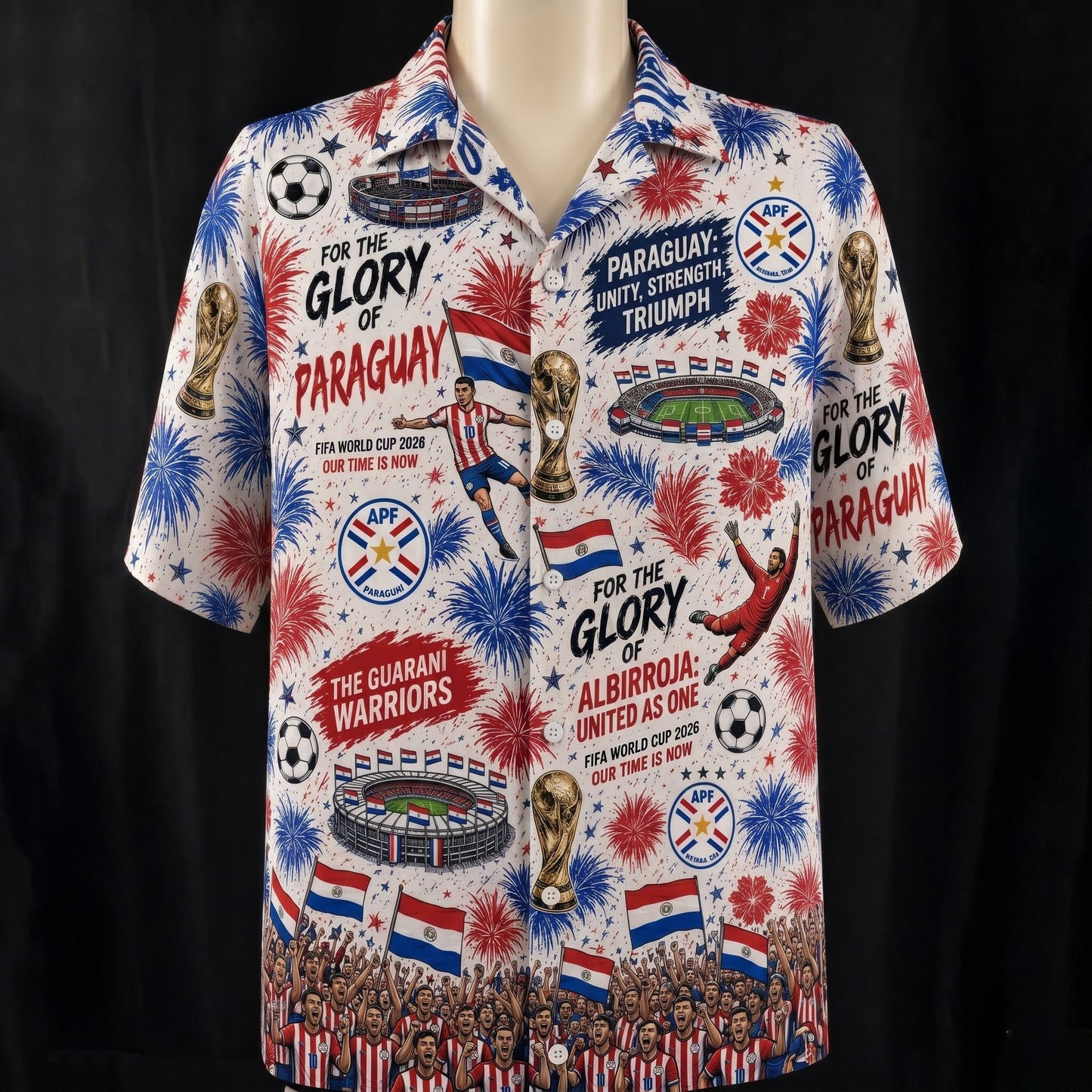 All Teams World Cup Champion Football Soccer Unisex Button-Up Hawaiian Shirt For Men & Women