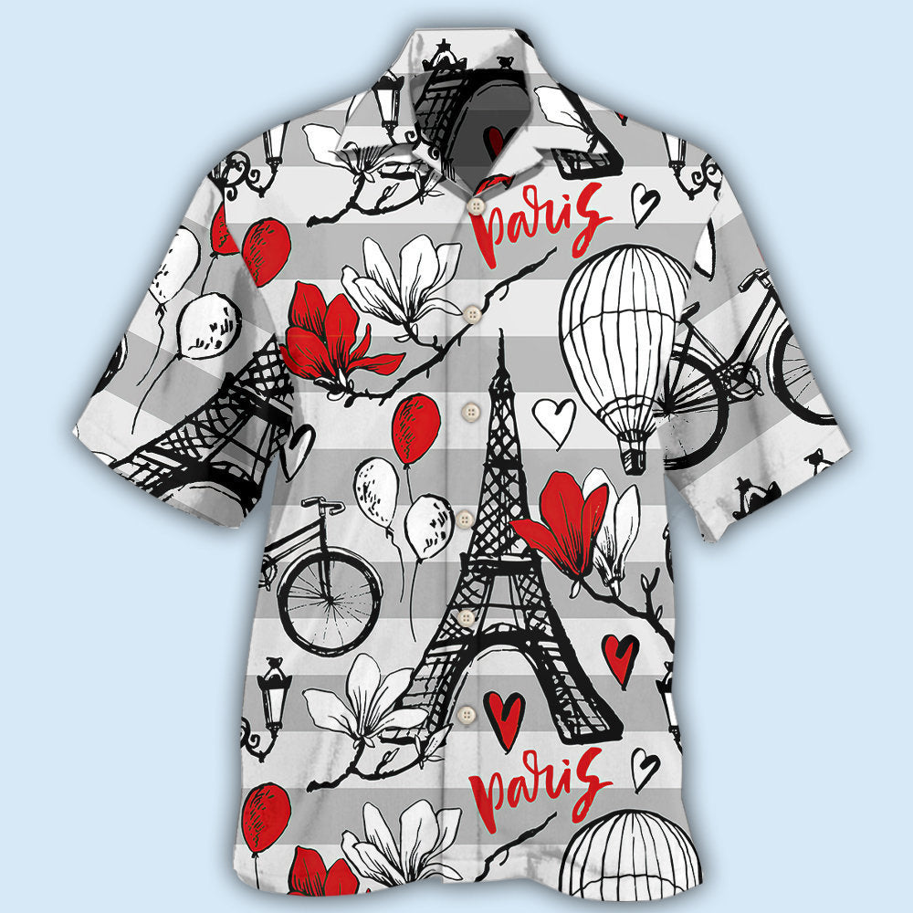 Paris Romantic Love Heart - Hawaiian Shirt 