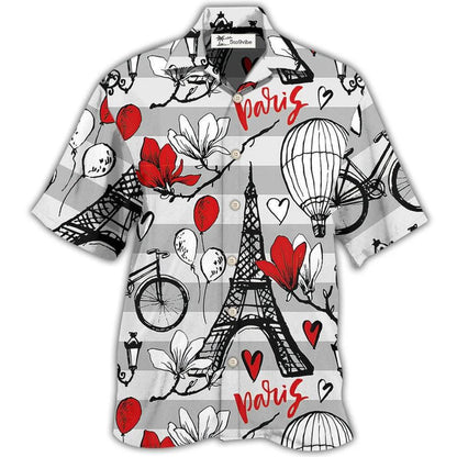 Hawaiian Shirt / Adults / S Paris Romantic Love Heart - Hawaiian Shirt 